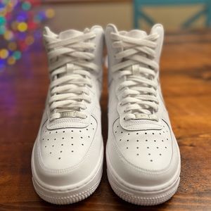 Triple White Air Force Ones High (GS) Grade School